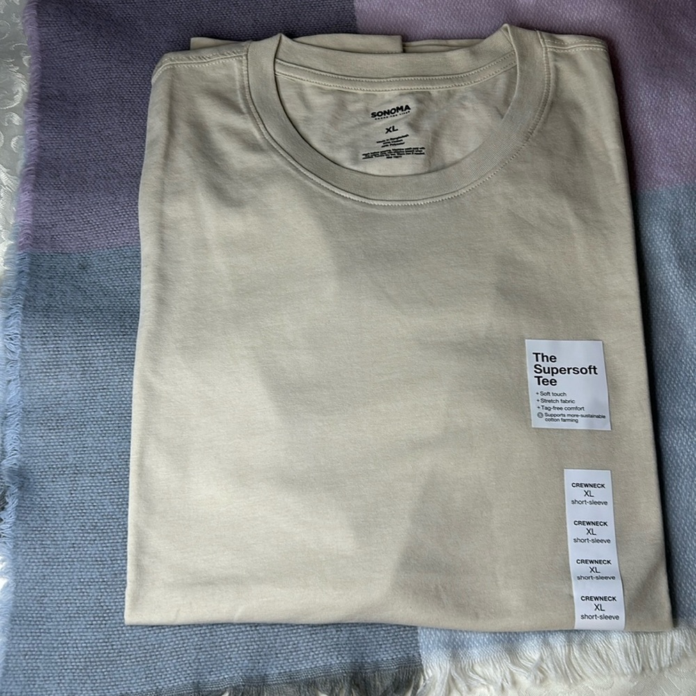Men's Sonoma Goods For Life® Supersoft Crewneck Tee Beige XL